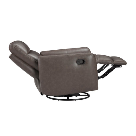 Cassian Dark Brown Swivel Glider Reclining Chair by Homelegance at Eve Furniture