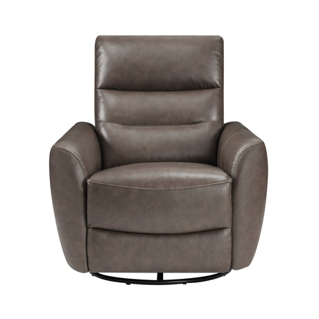 Cassian Dark Brown Swivel Glider Reclining Chair by Homelegance at Eve Furniture