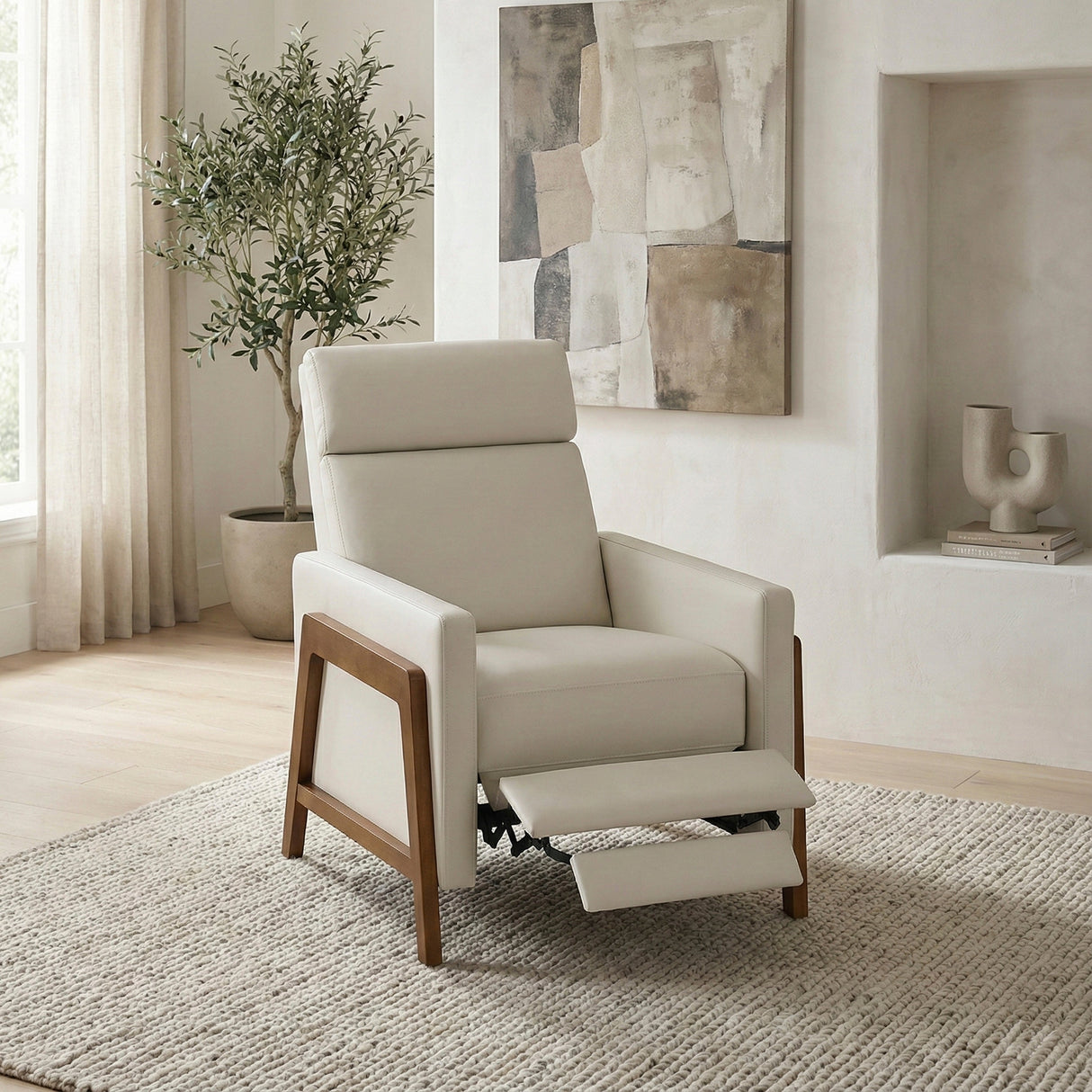 Cassian Taupe Swivel Glider Reclining Chair