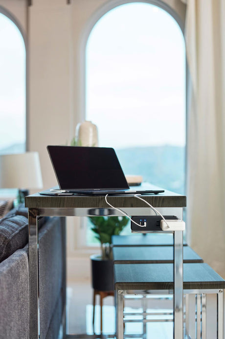 Cassidy Dark Oak/Chrome 4-Piece Rectangle Counter Height Set by Coaster at Eve Furniture