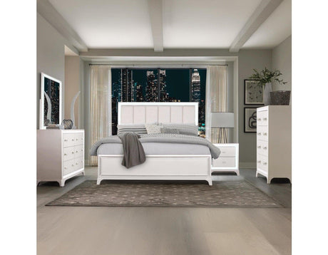 Cassie Illuminating 4-Piece Glam King Bedroom Set by Steve Silver at Eve Furniture
