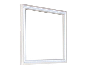 Cassie Illuminating Glam Mirror, Shimmering Pearl Finish by Steve Silver at Eve Furniture