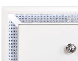 Cassie Illuminating Glam Nightstand, Shimmering Pearl Finish by Steve Silver at Eve Furniture