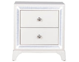 Cassie Illuminating Glam Nightstand, Shimmering Pearl Finish by Steve Silver at Eve Furniture