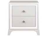 Cassie Illuminating Glam Nightstand, Shimmering Pearl Finish by Steve Silver at Eve Furniture