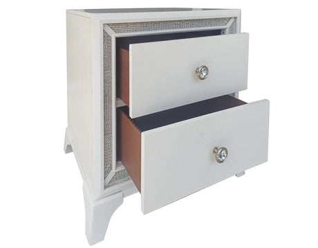 Cassie Illuminating Pearl Bedroom Set by Steve Silver at Eve Furniture