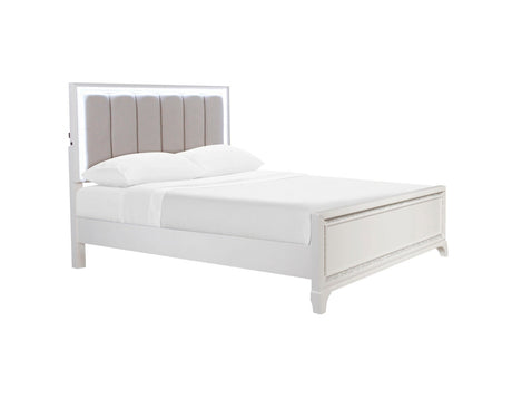 Cassie Illuminating Pearl Bedroom Set by Steve Silver at Eve Furniture