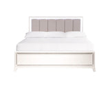 Cassie Illuminating Queen Bed, Shimmering Pearl Finish by Steve Silver at Eve Furniture