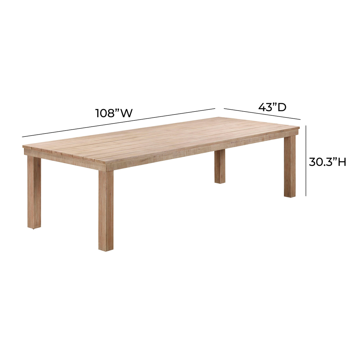 Cassie Natural Outdoor Rectangular Dining Table by TOV Furniture at Eve Furniture