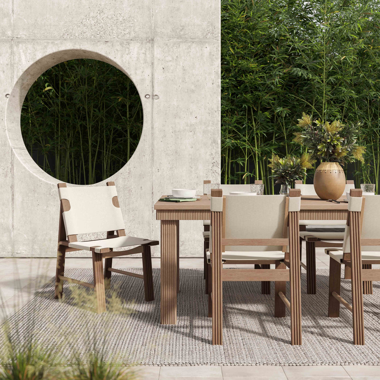 Cassie Natural Outdoor Rectangular Dining Table by TOV Furniture at Eve Furniture