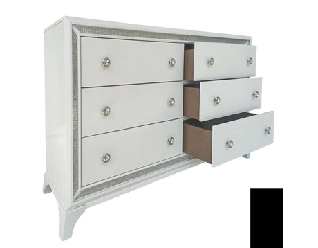 Cassie Queen Illuminating 4-Piece Glam Queen Bedroom Set by Steve Silver at Eve Furniture