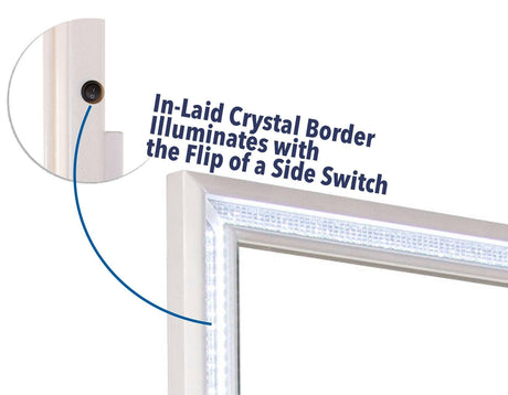 Cassie Illuminating Glam Dresser and Mirror, Shimmering Pearl Finish by Steve Silver at Eve Furniture