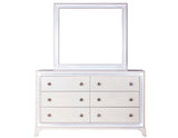 Cassie Illuminating Glam Dresser and Mirror, Shimmering Pearl Finish by Steve Silver at Eve Furniture