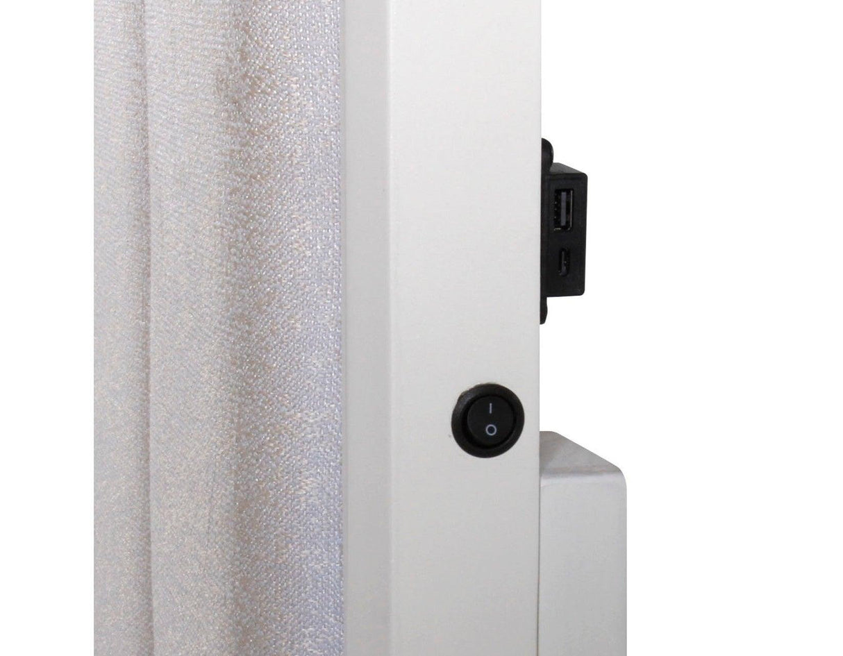 Cassie Illuminating King Bed, Shimmering Pearl Finish by Steve Silver at Eve Furniture