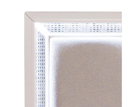 Cassie Illuminating Queen Bed, Shimmering Pearl Finish by Steve Silver at Eve Furniture