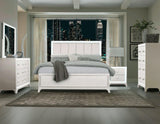 Cassie Queen Illuminating 4-Piece Glam Queen Bedroom Set by Steve Silver at Eve Furniture