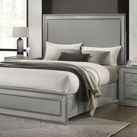 Cassiopeia Metallic Gray 4-Piece Queen Bedroom Set by Furniture of America at Eve Furniture
