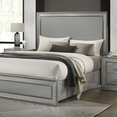 Cassiopeia Metallic Gray 5-Piece Queen Bedroom Set by Furniture of America at Eve Furniture