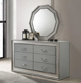 Cassiopeia Metallic Gray 4-Piece Queen Bedroom Set by Furniture of America at Eve Furniture
