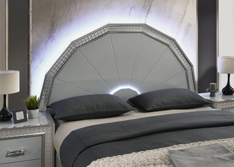 Cassiopeia Metallic Gray Arch Glam Queen Bed by Furniture of America at Eve Furniture