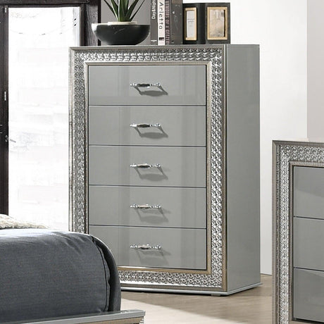 Cassiopeia Metallic Gray Chest by Furniture of America at Eve Furniture