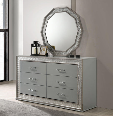 Cassiopeia Metallic Gray Dresser by Furniture of America at Eve Furniture