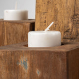 Cassius Light Brown Nine Wood Block Table Candle Holder by Mercana at Eve Furniture