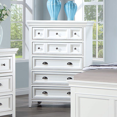 Castile White 5-Piece Queen Bedroom Set by Furniture of America at Eve Furniture