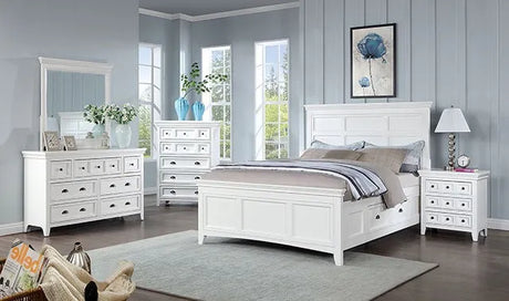 Castile White 4-Piece Queen Bedroom Set by Furniture of America at Eve Furniture