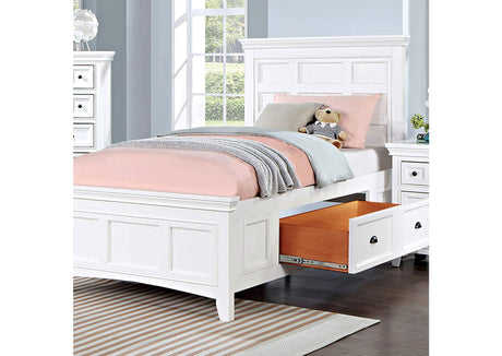 Castile White Storage Twin Bed by Furniture of America at Eve Furniture