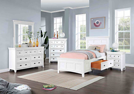 Castile White Storage Twin Bed by Furniture of America at Eve Furniture
