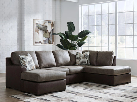 Castille Way Fossil 2-Piece Sectional With RAF Corner Chaise by Ashley at Eve Furniture