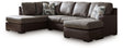Castille Way Fossil 2-Piece Sleeper Sectional With LAF Corner Chaise by Ashley at Eve Furniture