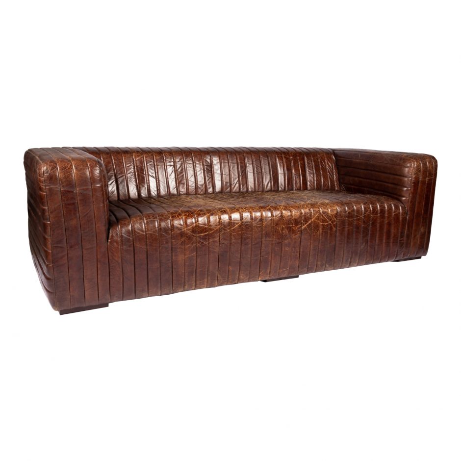 Castle Sofa Dark Brown by Moe's Home at Eve Furniture