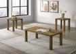 Castlewood Brown Oak 3-Piece Cocktail Coffee Table Set by Coaster at Eve Furniture