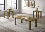 Castlewood Brown Oak 3-Piece Cocktail Coffee Table Set by Coaster at Eve Furniture