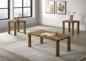 Castlewood Brown Oak 3-Piece Cocktail Coffee Table Set by Coaster at Eve Furniture