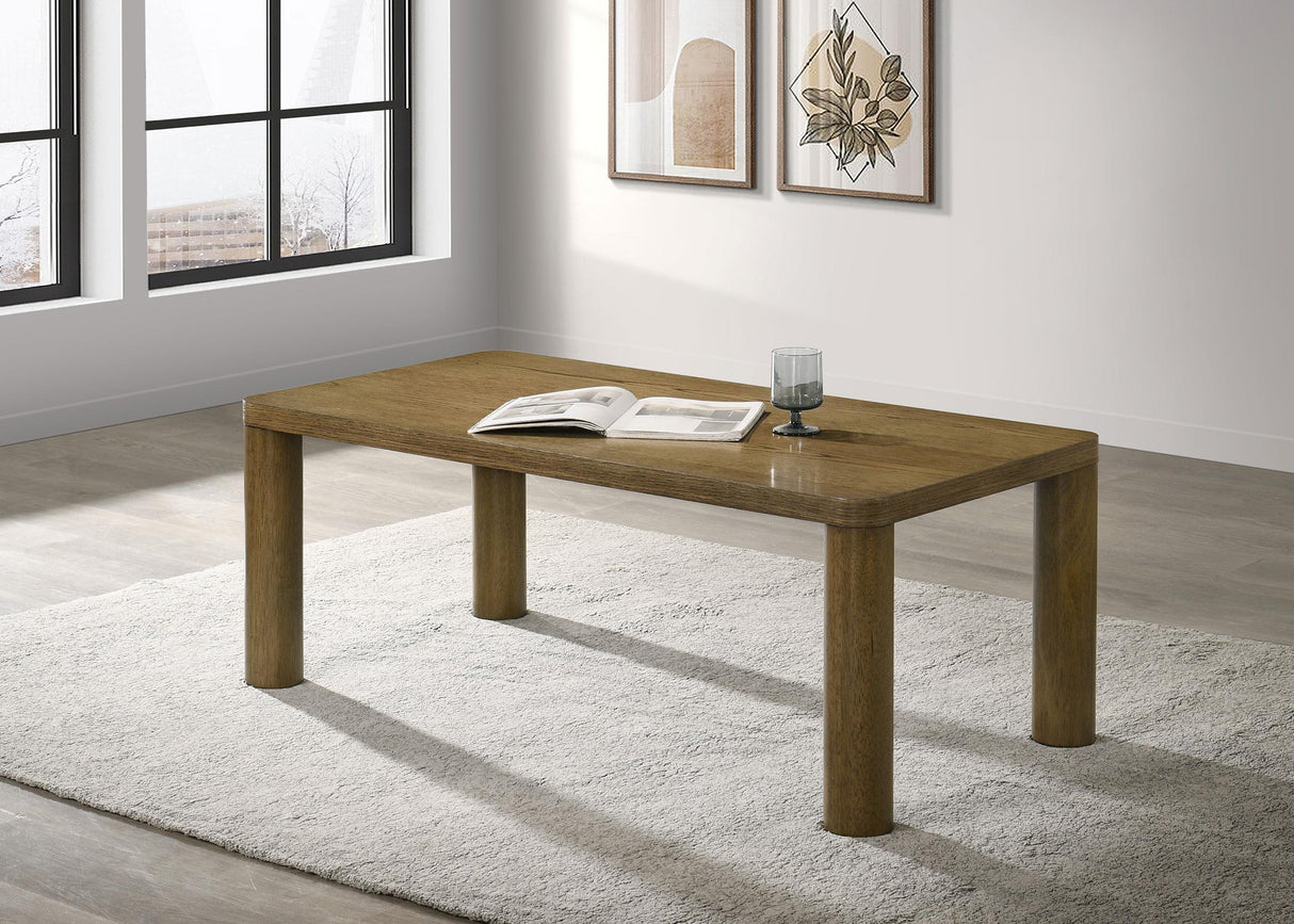 Castlewood Brown Oak Engineered Wood Cocktail Coffee Table by Coaster at Eve Furniture