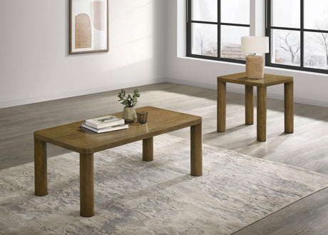 Castlewood Brown Oak Engineered Wood Cocktail Coffee Table by Coaster at Eve Furniture