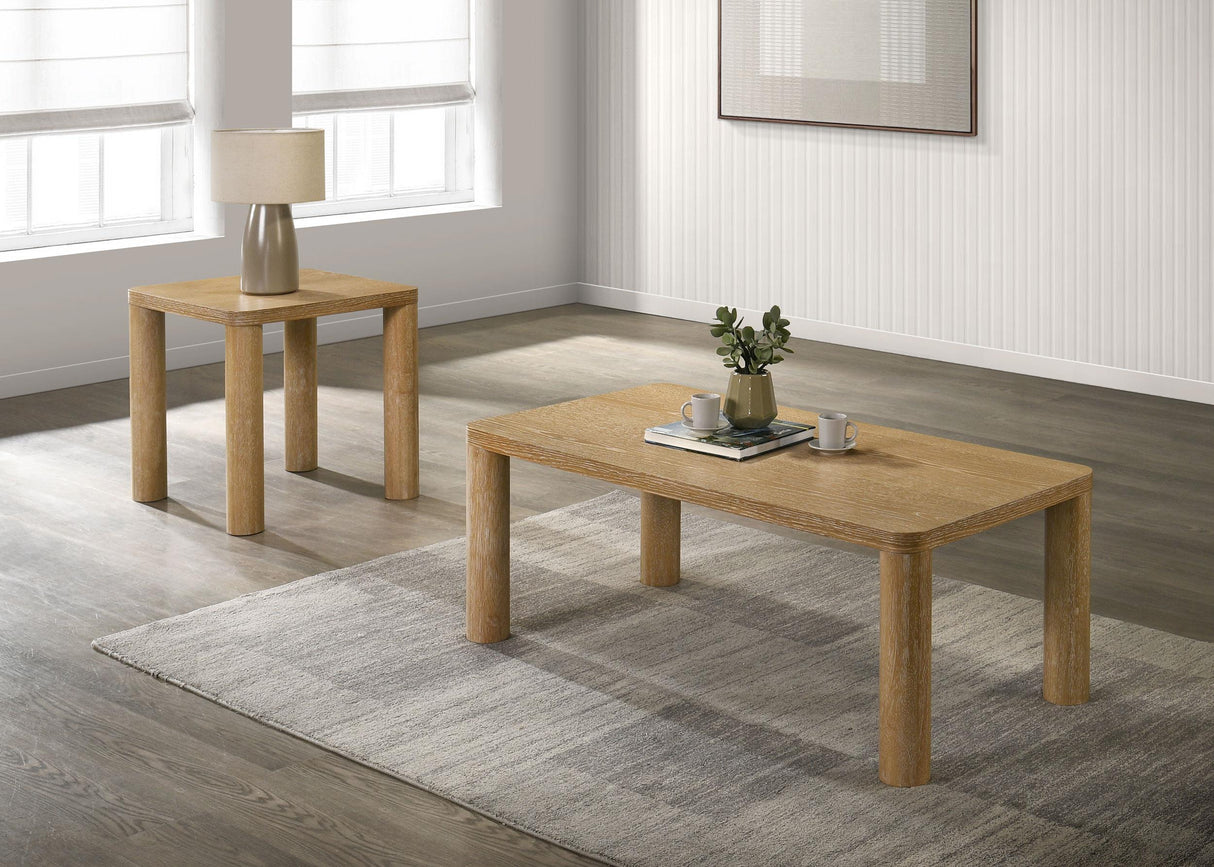 Castlewood Light Oak 2-Piece Cocktail Coffee Table Set by Coaster at Eve Furniture