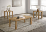Castlewood Light Oak 3-Piece Cocktail Coffee Table Set by Coaster at Eve Furniture