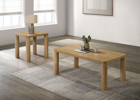 Castlewood Light Oak Engineered Wood Cocktail Coffee Table by Coaster at Eve Furniture