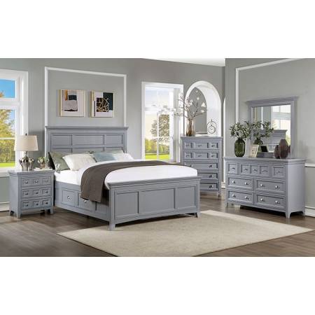 Castlile Gray 4-Piece Queen Bedroom Set by Furniture of America at Eve Furniture