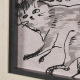 Cat Sketch by Mercana Studio a Hand Embellished Framed Art Print Matted under Glass by Mercana at Eve Furniture
