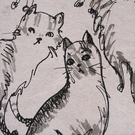 Cat Sketch by Mercana Studio a Hand Embellished Framed Art Print Matted under Glass by Mercana at Eve Furniture