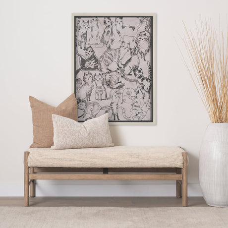 Cat Sketch by Mercana Studio a Hand Embellished Framed Art Print Matted under Glass by Mercana at Eve Furniture