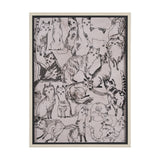 Cat Sketch by Mercana Studio a Hand Embellished Framed Art Print Matted under Glass by Mercana at Eve Furniture
