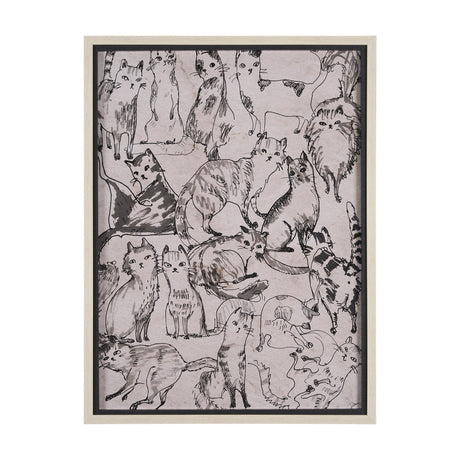 Cat Sketch by Mercana Studio a Hand Embellished Framed Art Print Matted under Glass by Mercana at Eve Furniture