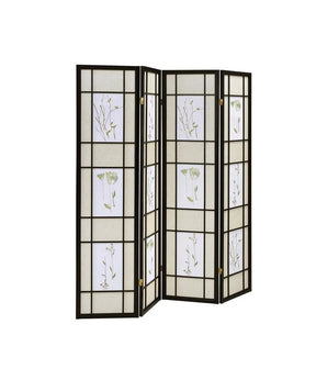 Catabella Multi-color 4-Panel Floral Print Folding Screen by Coaster at Eve Furniture