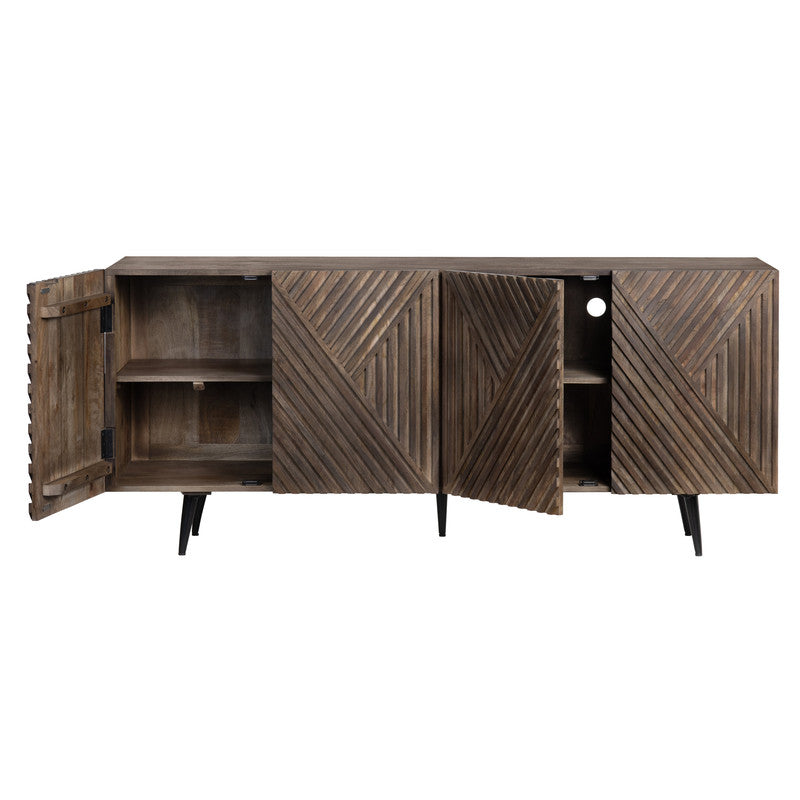 Catalina Brown/Black Sideboard by Crestview at Eve Furniture